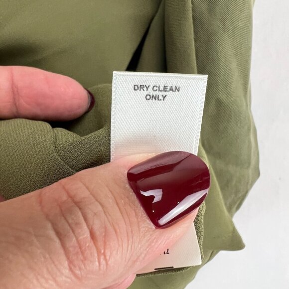 Banana Republic Wrap Midi Dress Green Career Sleeveless Size 12 - Picture 12 of 13